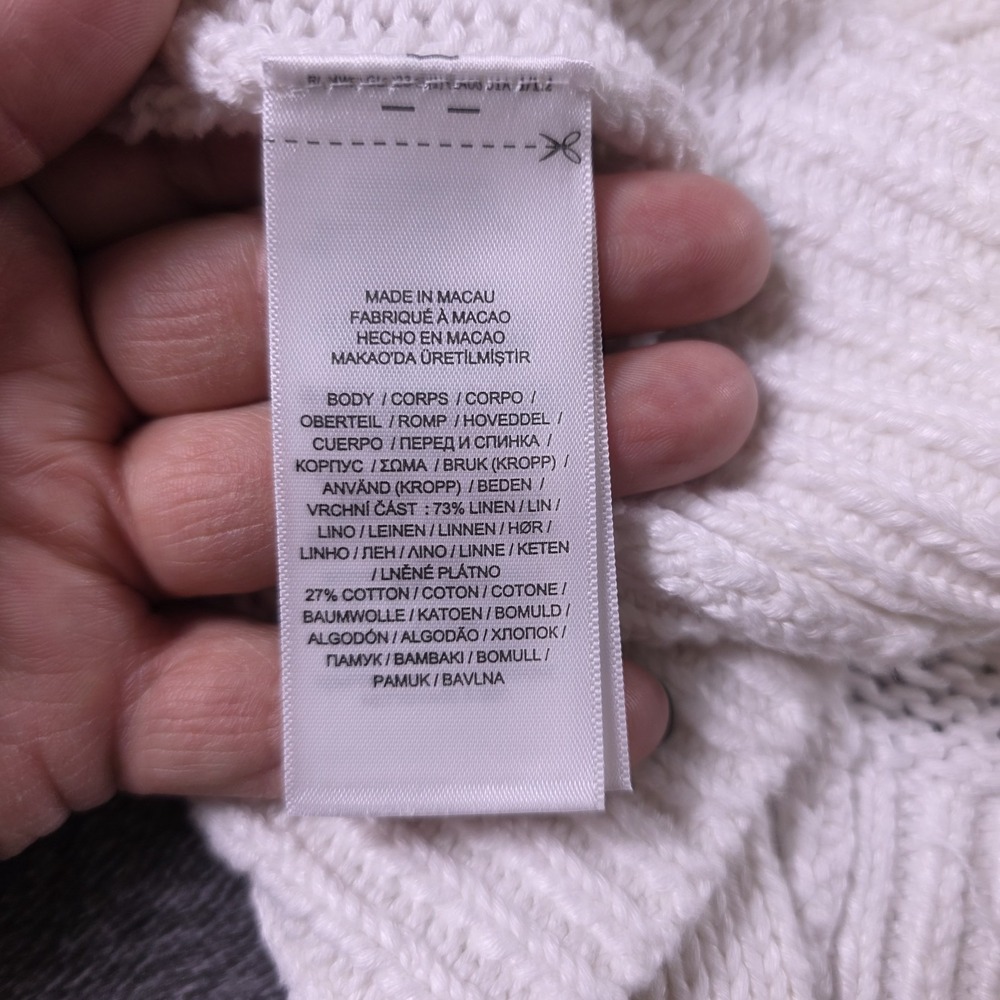 Polo Ralph Lauren Linen Blend Cardigan Womens M Bright White - Picture 9 of 9